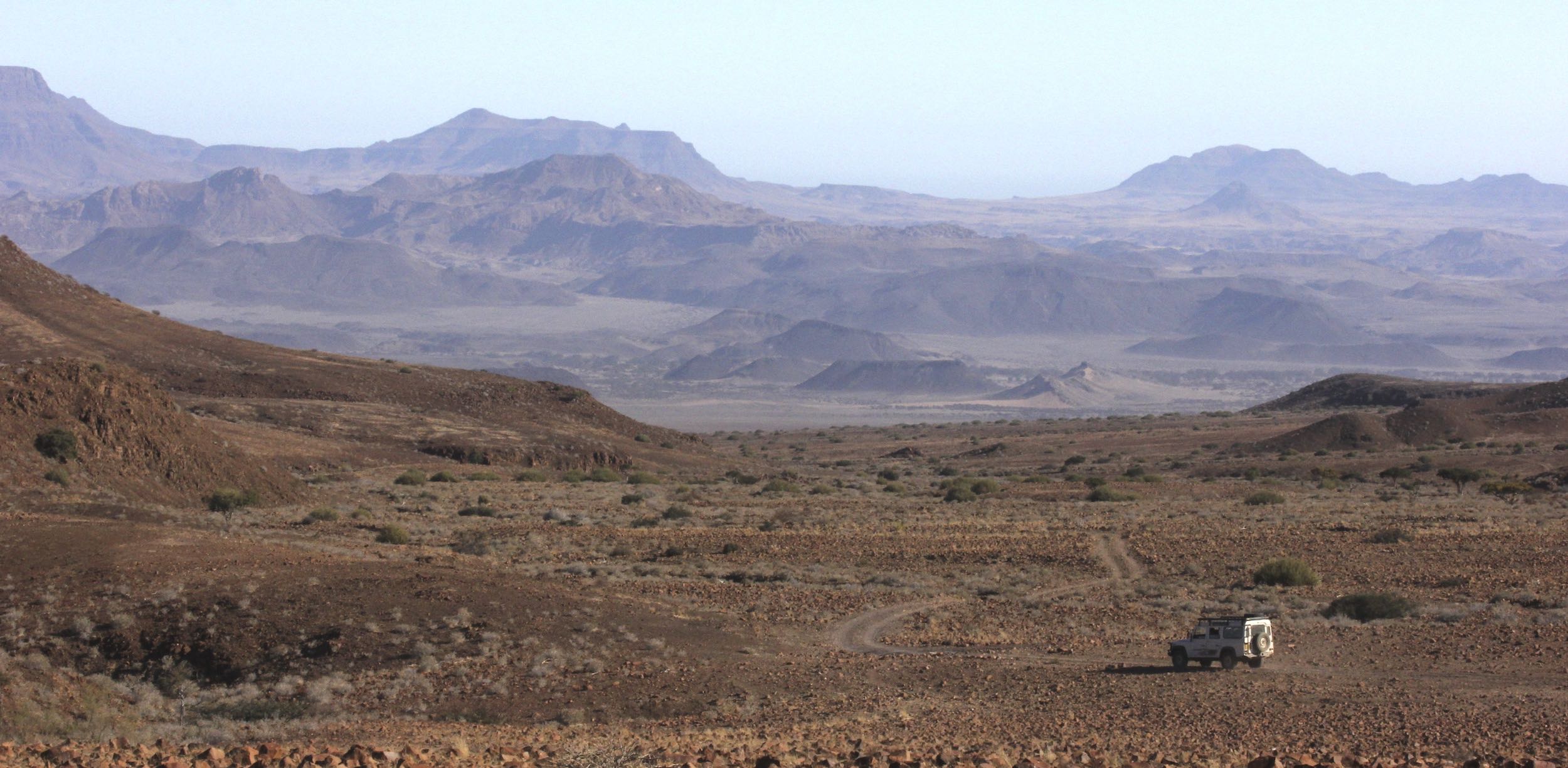 Land Rover in the Huab river