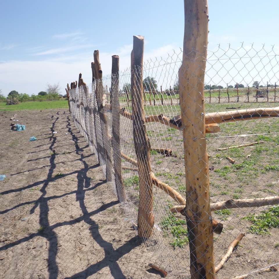 A modern high-fenced kraal with steel mesh wire