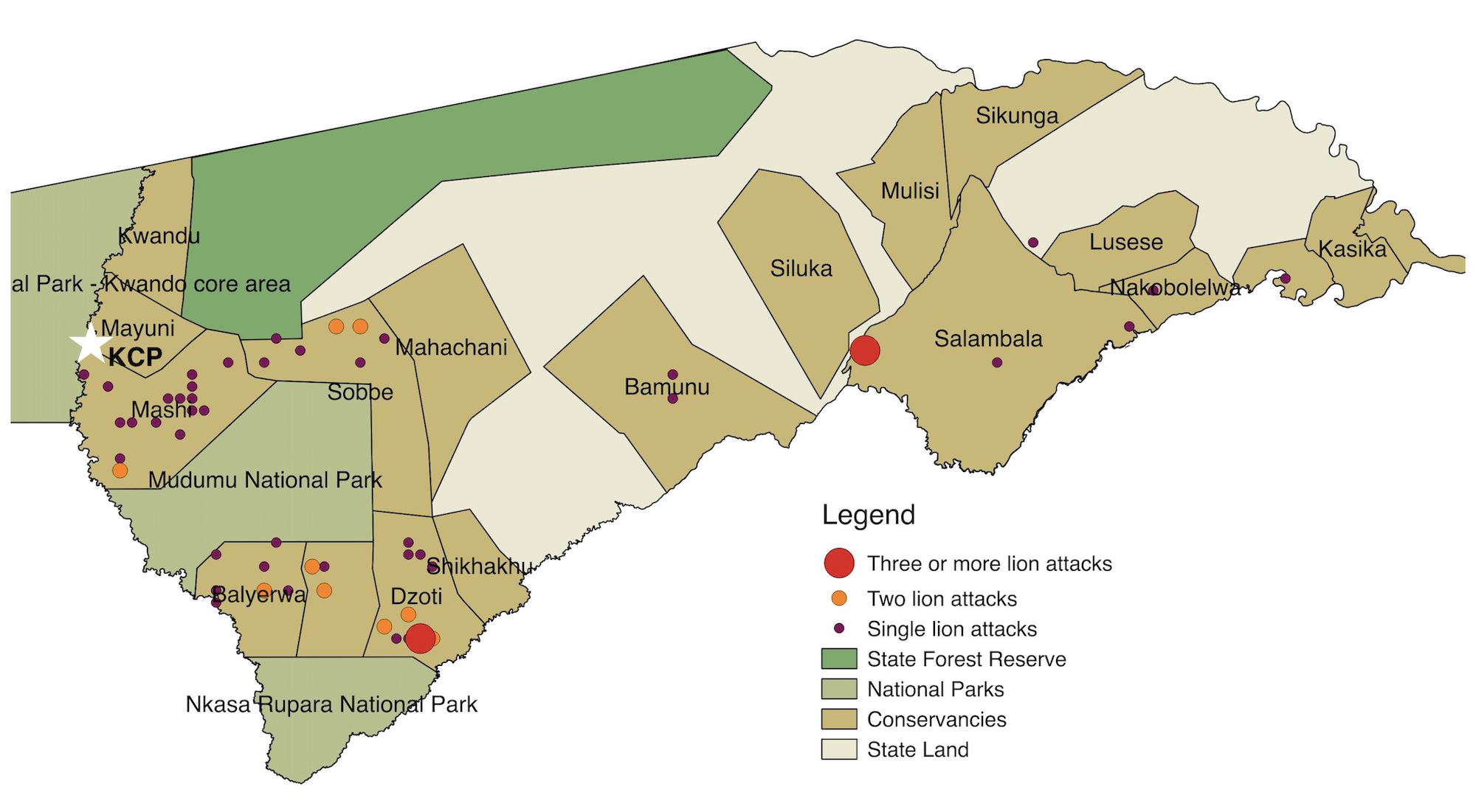 A map of the eastern Zambezi region of Namibia showing the project details.