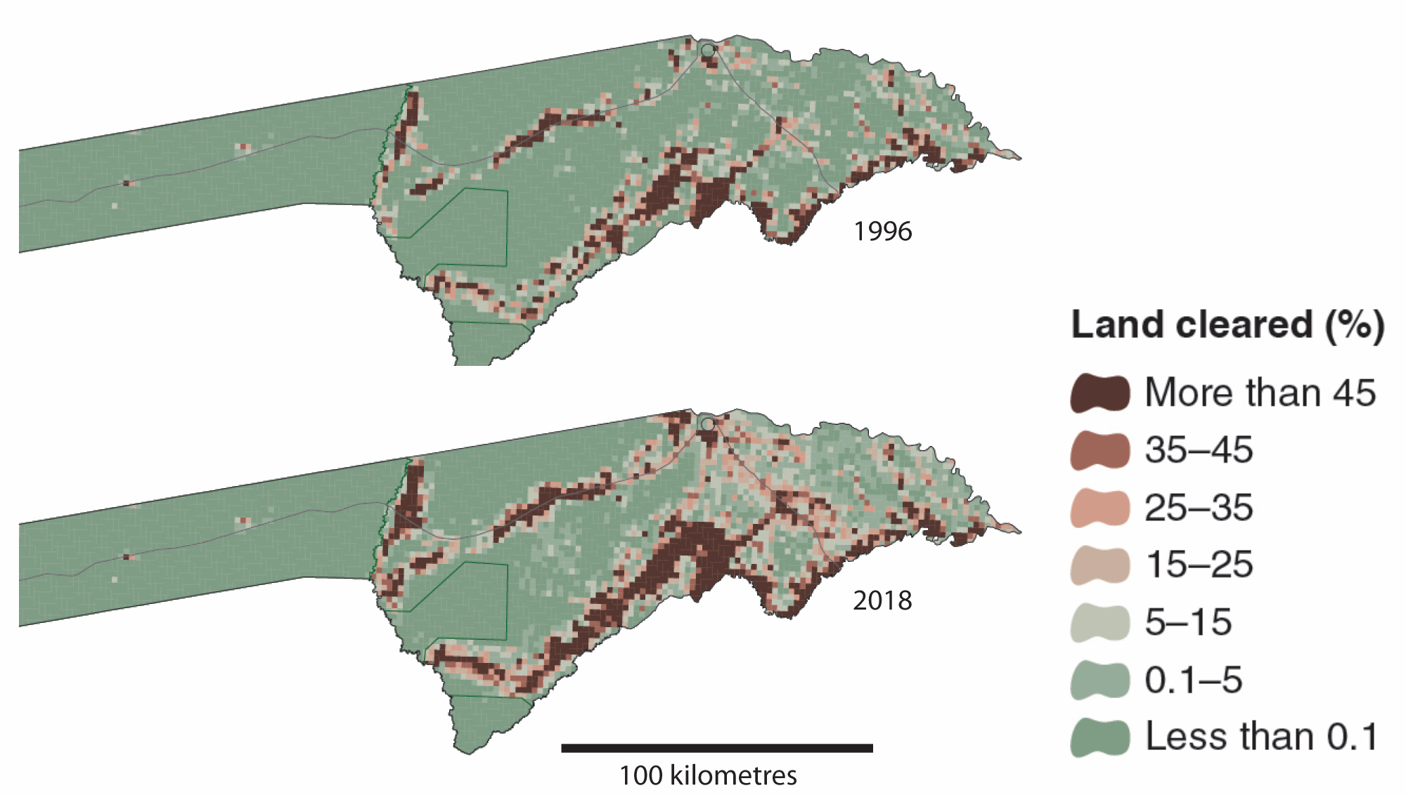 Land use maps for the Zambezi region.