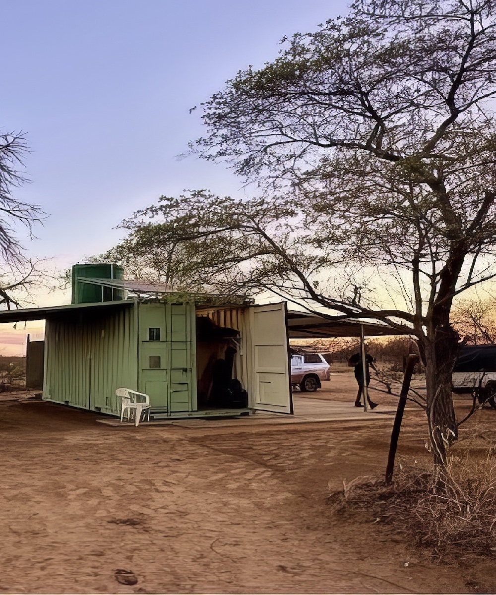 An old shipping container forms the heart of the NNPP research camp.