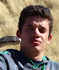 Francois Theart and a black mamba