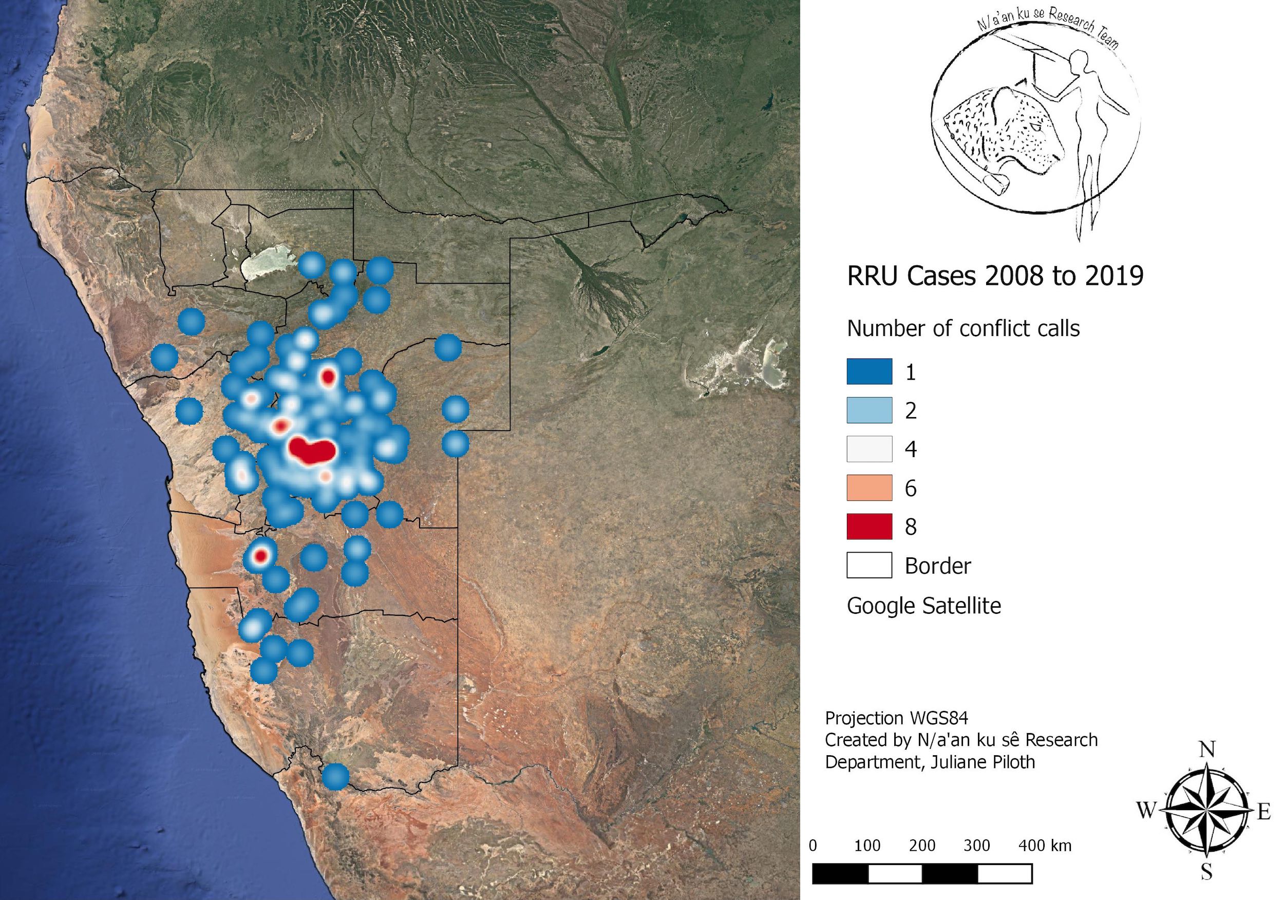 A map showing where the majority of conflict calls have come from.