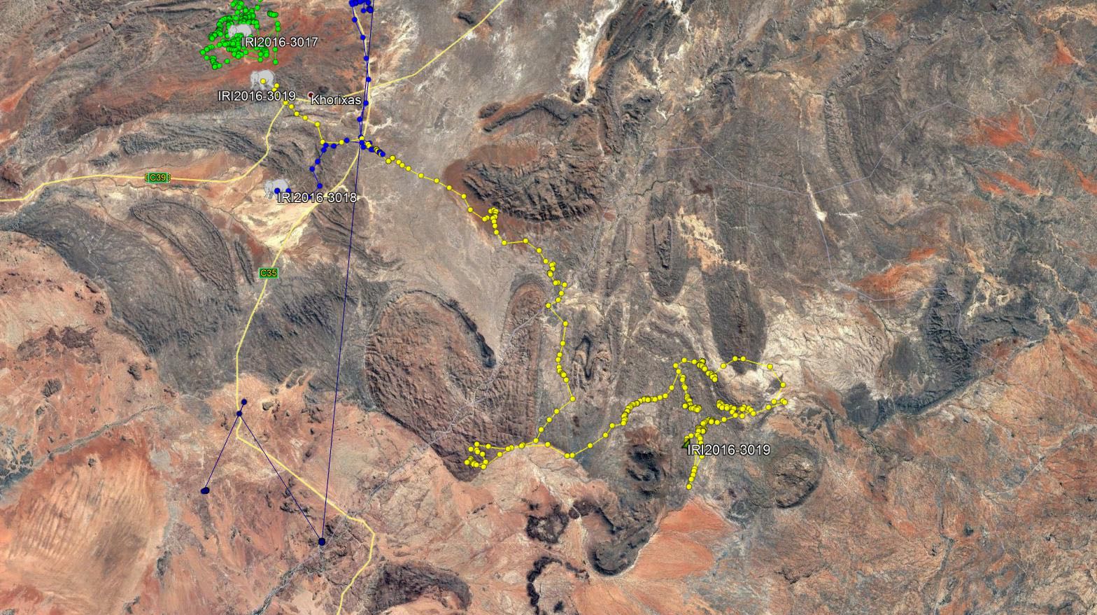 Elephant movements map