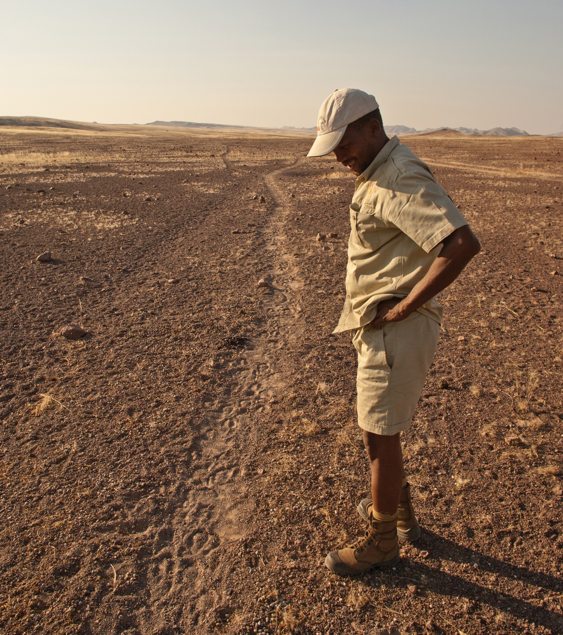 A tracker finds rhino spoor