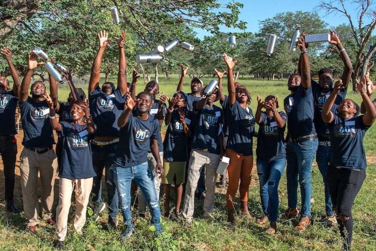 A group of very happy young Namibians.